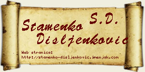 Stamenko Dišljenković vizit kartica
